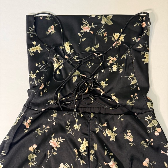 NEW Windsor Elegant Black Floral Maxi Dress size S lined spaghetti strap prom - Picture 5 of 16